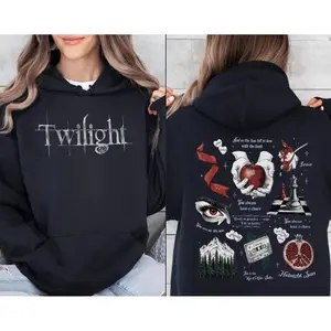 Twilight 2 Sided T Shirt, Vintage Book Cover Sweatshirt, Vampire Romance Fan Tee, Bookish Hoodie, Twilight Gift, Unisex Sweater Pullover Tee