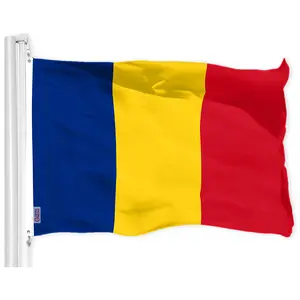 G128 Romania Romanian Flag | 3x5 Ft | Printed 150D Polyester - Indoor/Outdoor, Vibrant Colors, Brass Grommets, Quality Polyester, Much Thicker More Durable Than 100D 75D Polyester