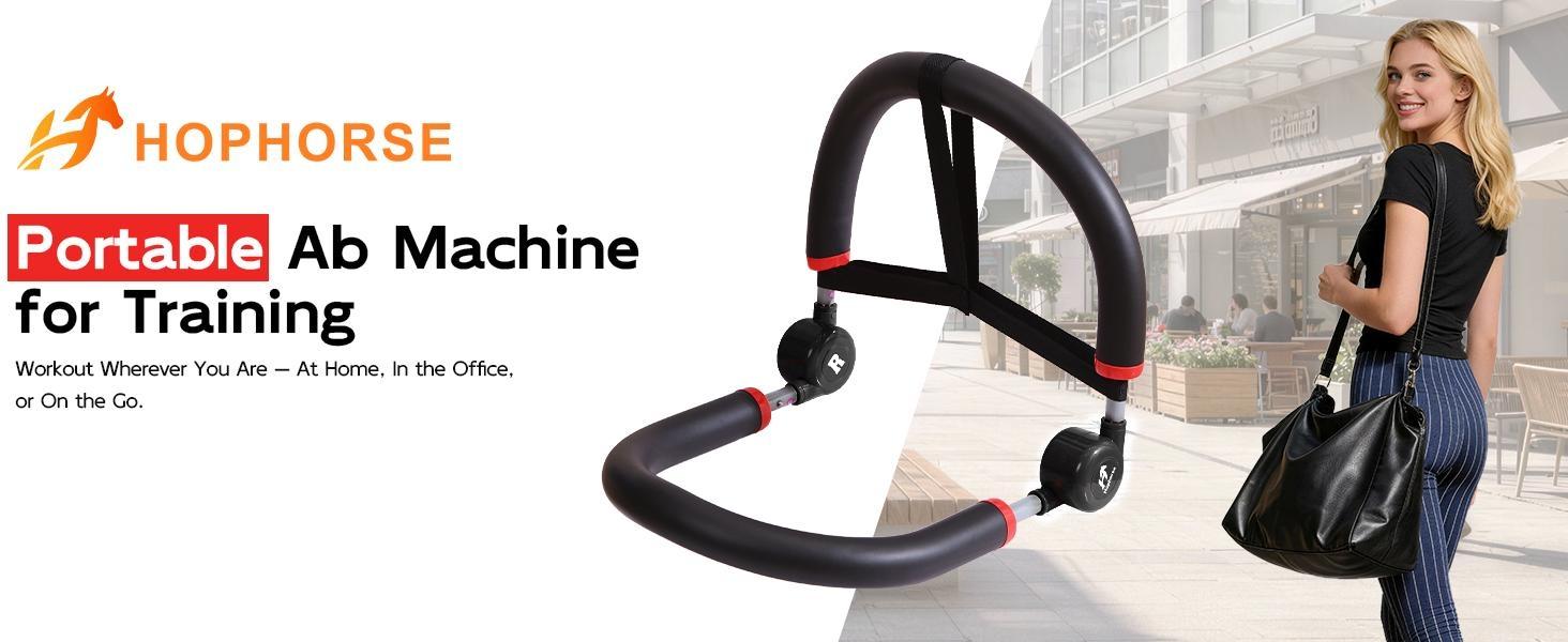 HOPHORSE Foldable Core Training Machine, Adjustable Resistance Abdominal Workout Gear, Portable Home Gym Fitness Equipment for Beginner Daily Strength Training, Sit-Up & Crunch Support Tool Sit Up Bar