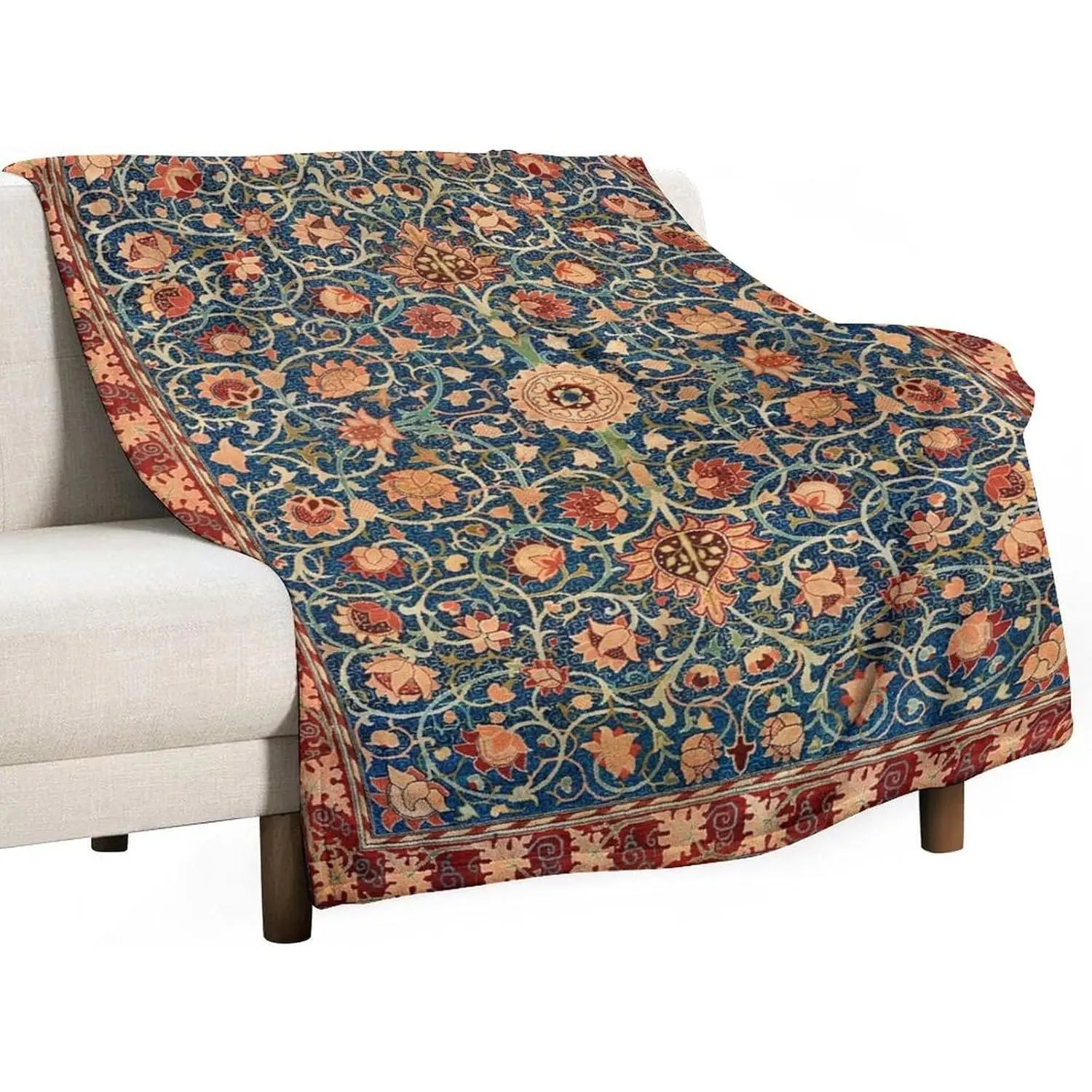 William Morris Flannel Throw Blanket William Morris Art Retro Branch Pattern Soft Blankets for Home Couch Bed Sofa Chair Travel Decor for All Seasons