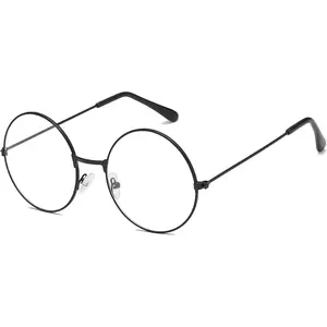 Classic Round Glasses Retro Circle Eyeglasses Clear Lens Metal Frame Accessories Non-Prescription For Men Women