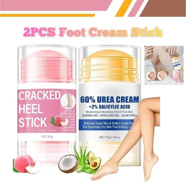 2PCS Foot Cream Stick – Hydrating & Anti-Cracking Foot Balm for Dry, Cracked Feet, Repairs & Softens Skin for Men & Women, Perfect New yearGift