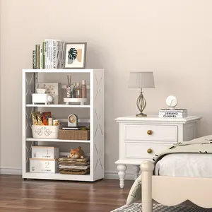 3-Tier Adjustable Metal Storage Shelf Sturdy X-Design Organizer Rack 23”W Multi-use Stand for Kitchen Home Office & Plants