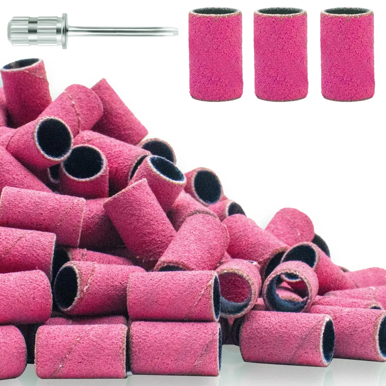 180Grit  Sanding Bands for  Drill,  Sanding Band for  Drill Fine Sanding Bands for  Drill with 3/32  Sanding Bit for  , 100 count Sand Band Set for Manicure & Pedicure