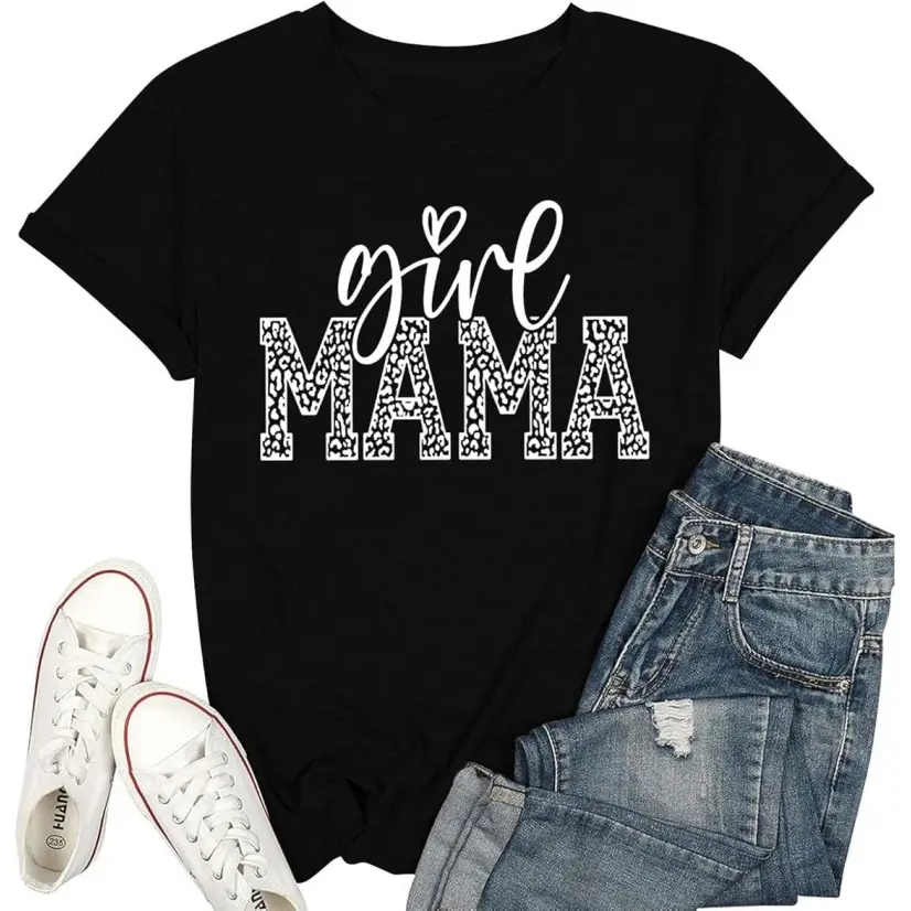 Women's Mama Graphic Cotton Short-Sleeve T-Shirt - Lady, Durable & Flattering, Cute Motherhood Quote, Casual Streetwear Top for Mom Life, Mothers Day Gift, Shortsleeve, Durable Women's T-Shirts