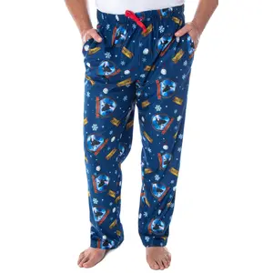 The Polar Express Men's Believe Train Ticket Woven Fleece Lounge Sleep Pajama Pants