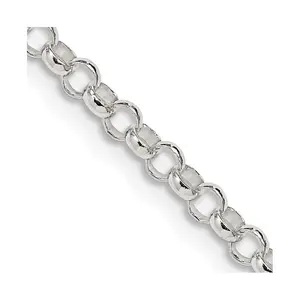 Sterling Silver 3.5MM Rolo Chain Necklace Womens Gold Chain Available in 16-24 Inch Lengths