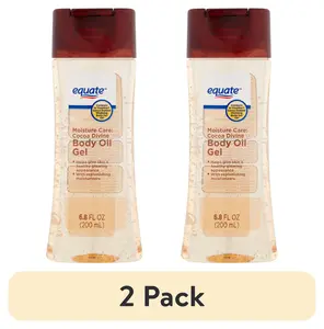 (2 pack) Equate Moisture Care Cocoa Divine Body Oil Gel, 6.8 fl oz, Compare to Vaseline® Cocoa Radiant Vitalizing Body Gel Oil for Glowing Skin