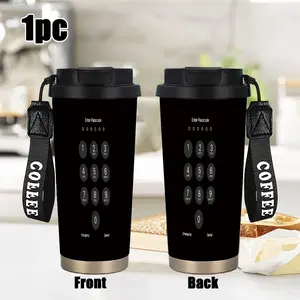 1pc 18oz Camping Outdoor Stainless Steel Travel Mug with Lid, Hot & Cold Beverage Cup, Ideal Gift for Birthdays, Easter, Valentine's Day