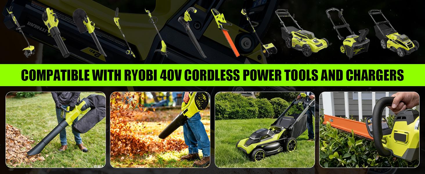 2-Pack 8.0Ah High-Capacity Compact Battery for Ryobi 40V – Fits OP40601, OP40602 & All 40V Tools