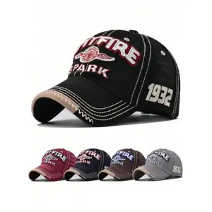 Retro Street Style Letter Embroidered Baseball Cap Sun Protection Sports Dad Hat For Daily Travel And Outdoor Activities