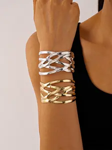 Metal Cross Multi-Layer Open Bangle Bracelet, Elegant Jewelry Bracelet, Exquisite Bracelet, Stylish Accessory for Women, Durable Metal Construction, Perfect Gift Idea
