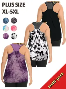 【Plus Size-Multi-Pack】COOTRY Workout Tank Tops For Women Racerback Athletic Tops Sleeveless Summer Shirts| Plus Size Fashion