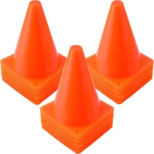 40 Pack 7 Inch Traffic Cone, Plastic Soccer Training Cones for Outdoor Activity & Festive Events, Orange