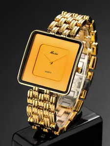 Men's Bracelet Watch, High-End Square Dial, Trendy Steel Band Quartz Watch, Retro Style, Perfect Gift Choice, Elegant Square Dial