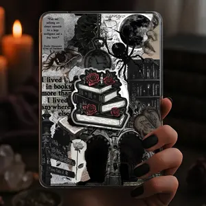 Black Books Rose And Candle Kindle Grip Dark Romance Magnetic Holder Gothic Bookish Popsocket, Phone Grip, Kindle accessory, Phone Holder, Kindle Grips, Book Lover Magnetic Pop Socket