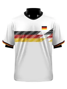 Men's Soccer Jersey  German-Style Breathable, Quick-Dry V-Neck Sports Jersey  Casual T-Shirt for Everyday Wear—Perfect for Training, Watching Games, or Stylish Outfits—Short-Sleeve Soccer Jersey