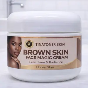 TINA TONER BROWN SKIN EVEN FACE CREAM,  anti-dark spot,  Clean Face, even skin  with Vitamin C, aloe and  Collagen,