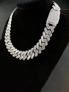 Chilled Trapezoidal 20mm Forked Papaya Chain New Custom Jewelry Hip Hop Rap Style High Quality Multi-Size Unisex Cuban Chain Jewelry Necklace, Easter Thanksgiving Gifts Unisex Gifts