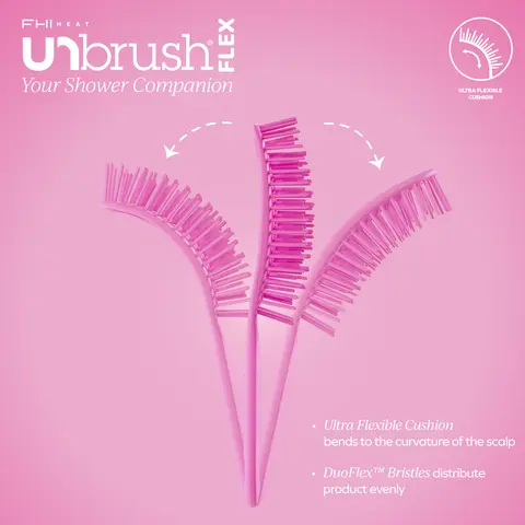 UNbrush Flex Hair Brush Flexible Shower Brush