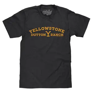 Yellowstone Dutton Ranch Logo T-Shirt - Vintage Black Relaxed Everyday Shirt
