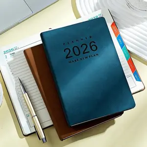 2026 Daily Weekly Monthly Planner Calendar, Faux Leather Cover, 80gsm Thick Paper, 365 Days Writing Journal, Boosts Efficiency & Productivity