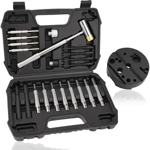 23 count Punch Set, Upgraded Roll Pin Punch Set Mechanic Tools, Punch and Hammer Set with Bench Block, Steel Metal Punch Tool for  Making, Watch Repair, Mechanical Repairs, Metalworking