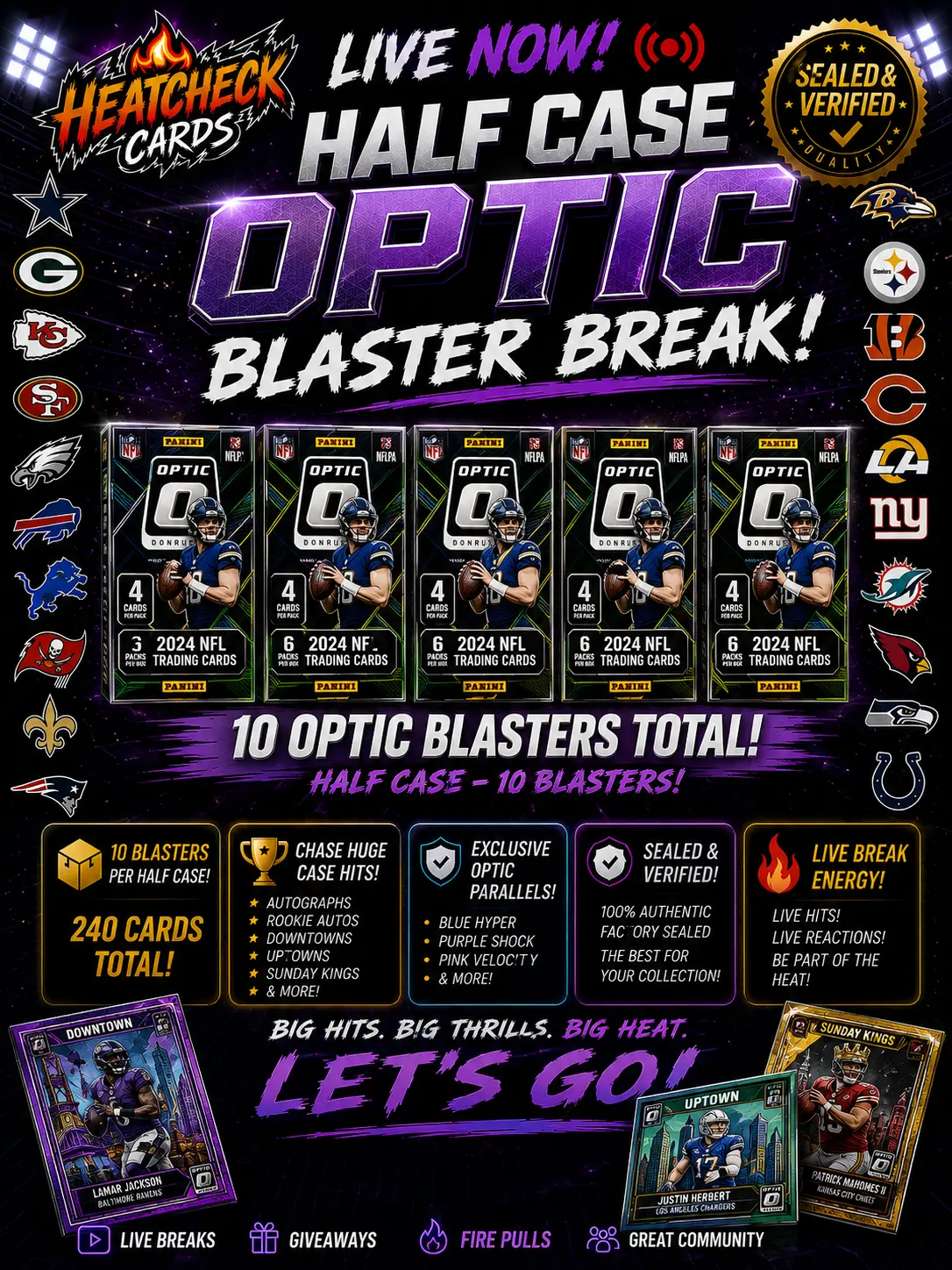 2025 NFL Break Optic Blasters Half Case