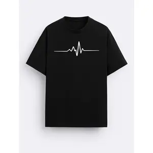Men's Trendy Hand-painted Print Regular Shoulder T-shirt