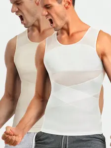 2-Pack Men's Seamless Shapewear Tops With Breathable And Stretchy Fabric For Everyday Wear