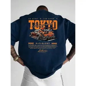 Men Loose Fit Printed Short Sleeve T-Shirt, Stylish Design, Summer Essential, Easy To Match