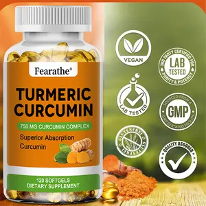 Fearathe Turmeric Curcumin 750mg Complex - Superior Absorption Softgels for Joint Health & Mobility, 120 Count