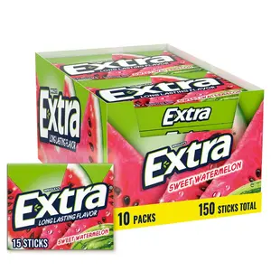 Extra Sweet Watermelon Sugar Free Chewing Gum - 15 Stick Packs (Pack of 10)