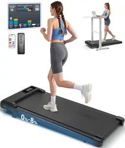 Walking Pad with Incline Home - Small Walking Pad Treadmill Under Desk for Apartment Office, 300 lbs Capacity,8% Manual Incline, APP & Remote Control, Mini Portable Treadmill