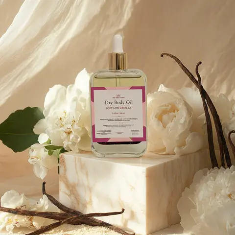 Soft Life Vanilla Scented Dry Body Oil | Fast-Absorbing Luxury Glow Oil | Viral Baby Powder Vanilla Scent