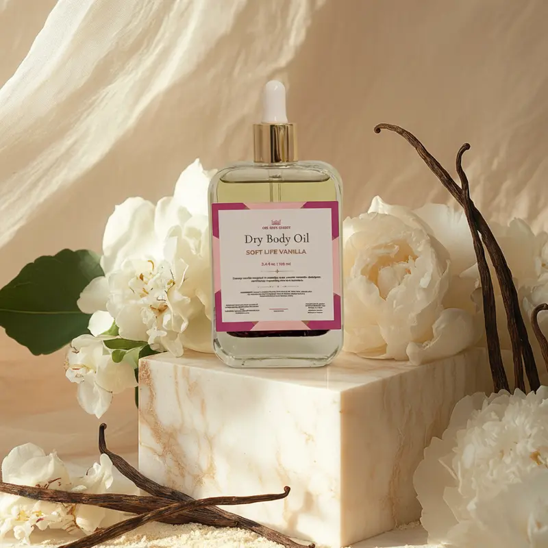 Soft Life Vanilla Scented Dry Body Oil | Fast-Absorbing Luxury Glow Oil | Viral Baby Powder Vanilla Scent