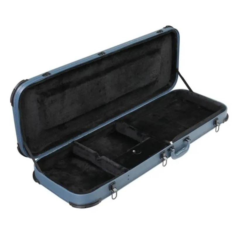 Heavy-Duty PU Square Electric Guitar Hard Case, Blue/Black - Shockproof Cover for ST, TL, 170 Burning Fire Style Guitars, with Protective Sleeve, Locking Mechanism, Carry Handle for Professional Storage