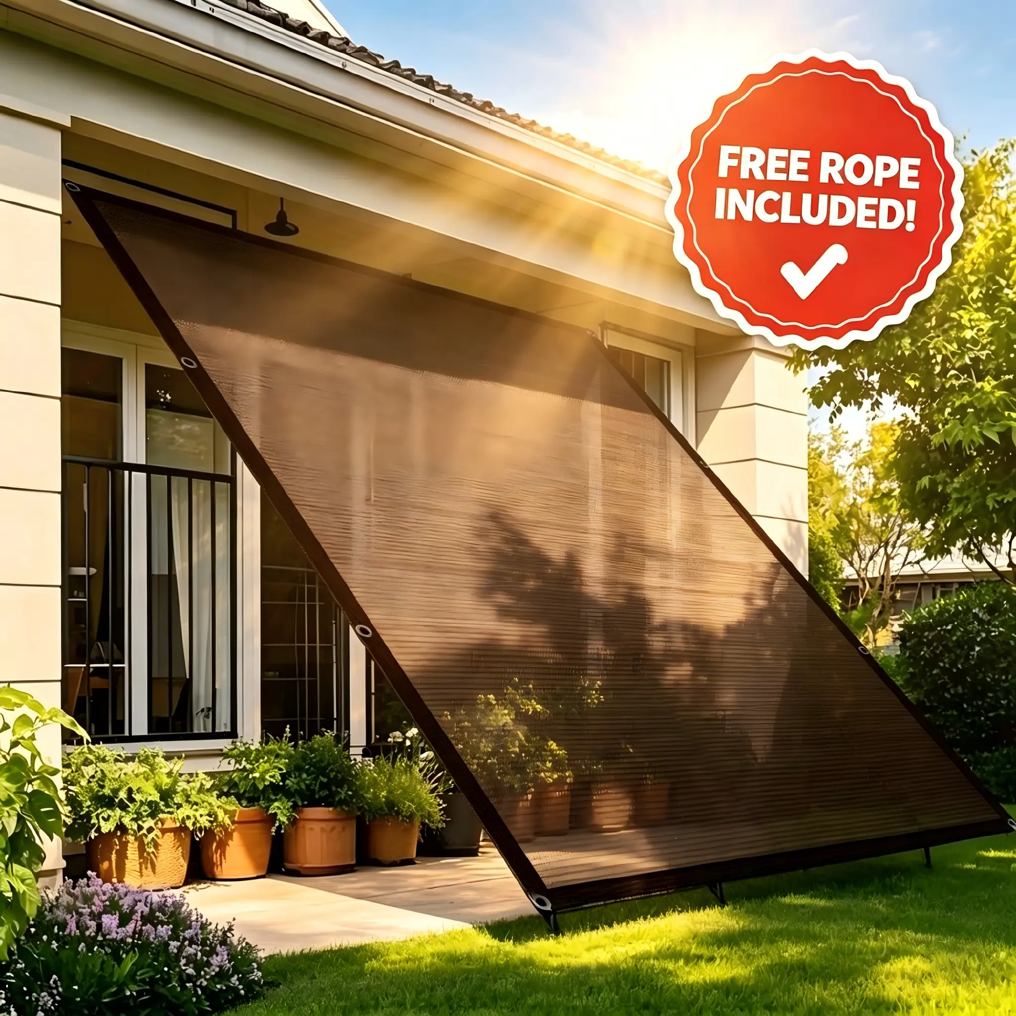 10x13FT 90% Shade Cloth Heavy Duty Sunblock Net with Grommets & Free Ropes, UV Block Cooling Sun Shade Canopy Cover for Outdoor Patio Pergola Garden Plants Greenhouse, Heatwave Essential Summer Mega Sale