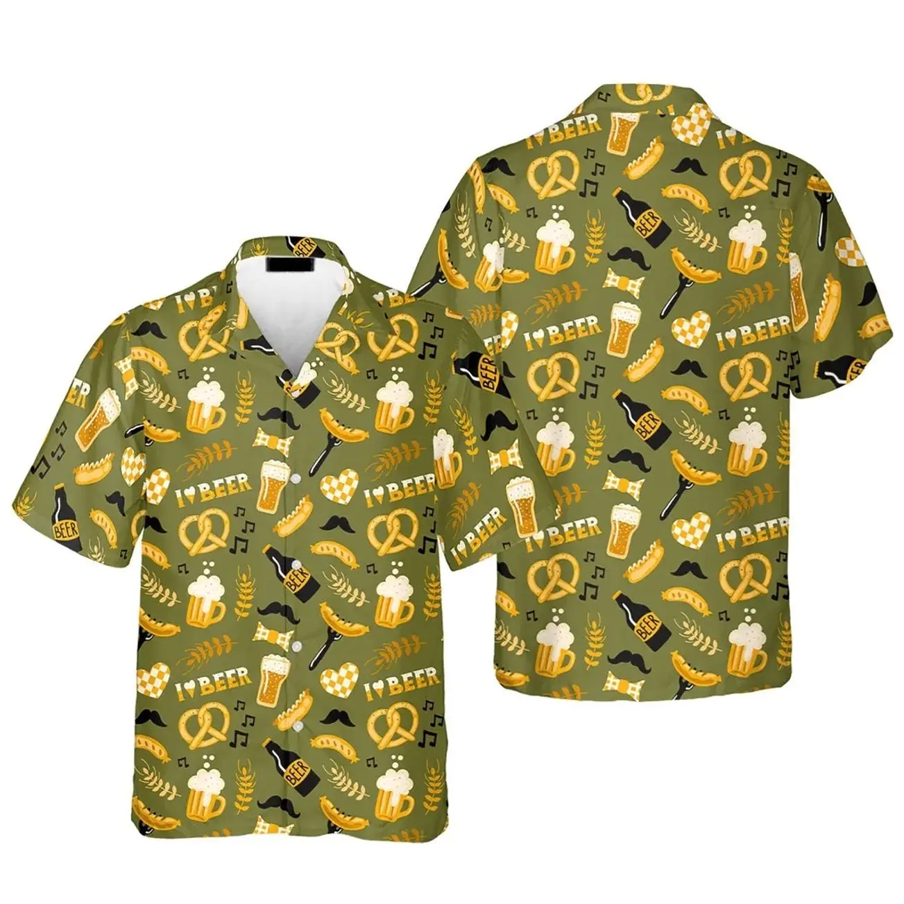 I Love Beer And Brezel Oktoberfest Hawaiian Shirt 1