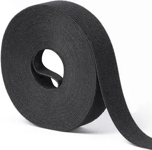 Double-Sided 1 in x 30 ft Hook and Loop Roll Strips, Self-Gripping Straps, Reusable Multi-Purpose Wrap Fasteners for Home, Office, Data Center and More