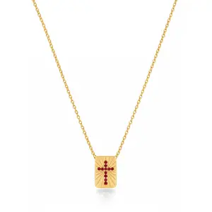 【Flash Sale】Milan Chiva Gold Square Pendant Necklace for Women 14K Plated Hypoallergenic Sunburst Chains Minimalist Trendy Jewelry with Elegant Design