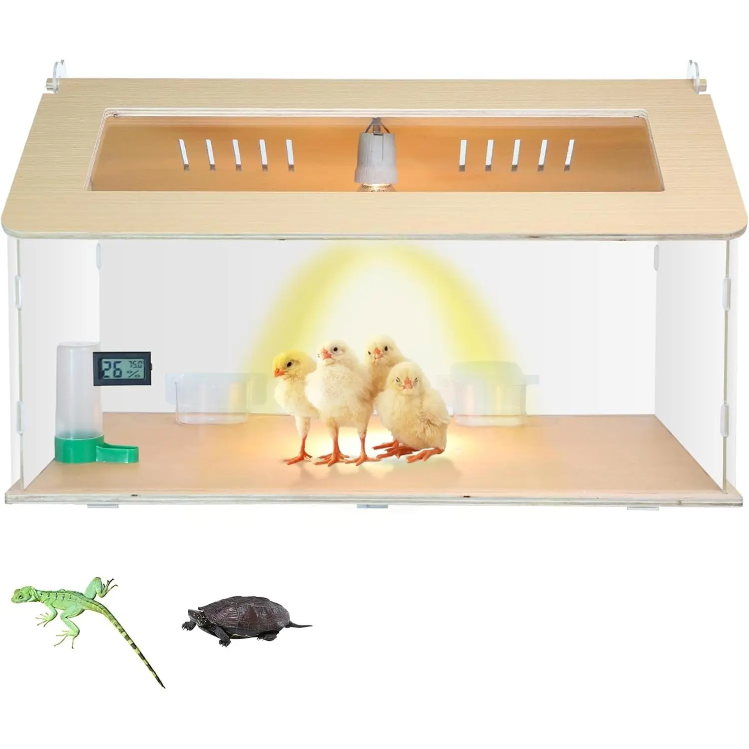 25~40 Newborns Chick Brooder Box Quail Cage Bird Playground Egg Incubator Chick Starter Kit Tortoise Habitat