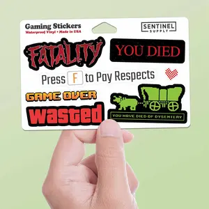 Video Game Sticker Sheet - Set of 7 Mini Funny Gaming Decals