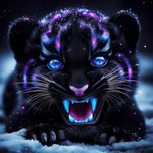 5D DIY Full Drill Diamond Painting - Glow in the Dark Leopard Mosaic Paw Canvas DIY Wall Art, Home Wall Decoration