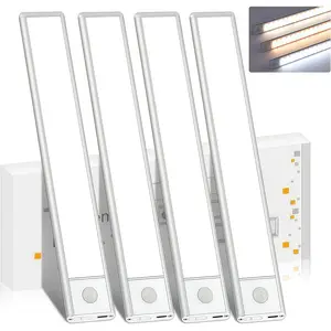 Under Cabinet Lighting 1/2/4 Pack Closet Light Motion Sensor Light Indoor Dimming Under Cabinet Lights USB Rechargeable Led Closet Lights Stick on Lights for Bedroom Kitchen Stair (16inch)