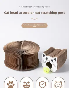 Bestseller Expandable Cat Scratcher, Interactive Accordion Scratching Pad with Bell & Magnetic Fold