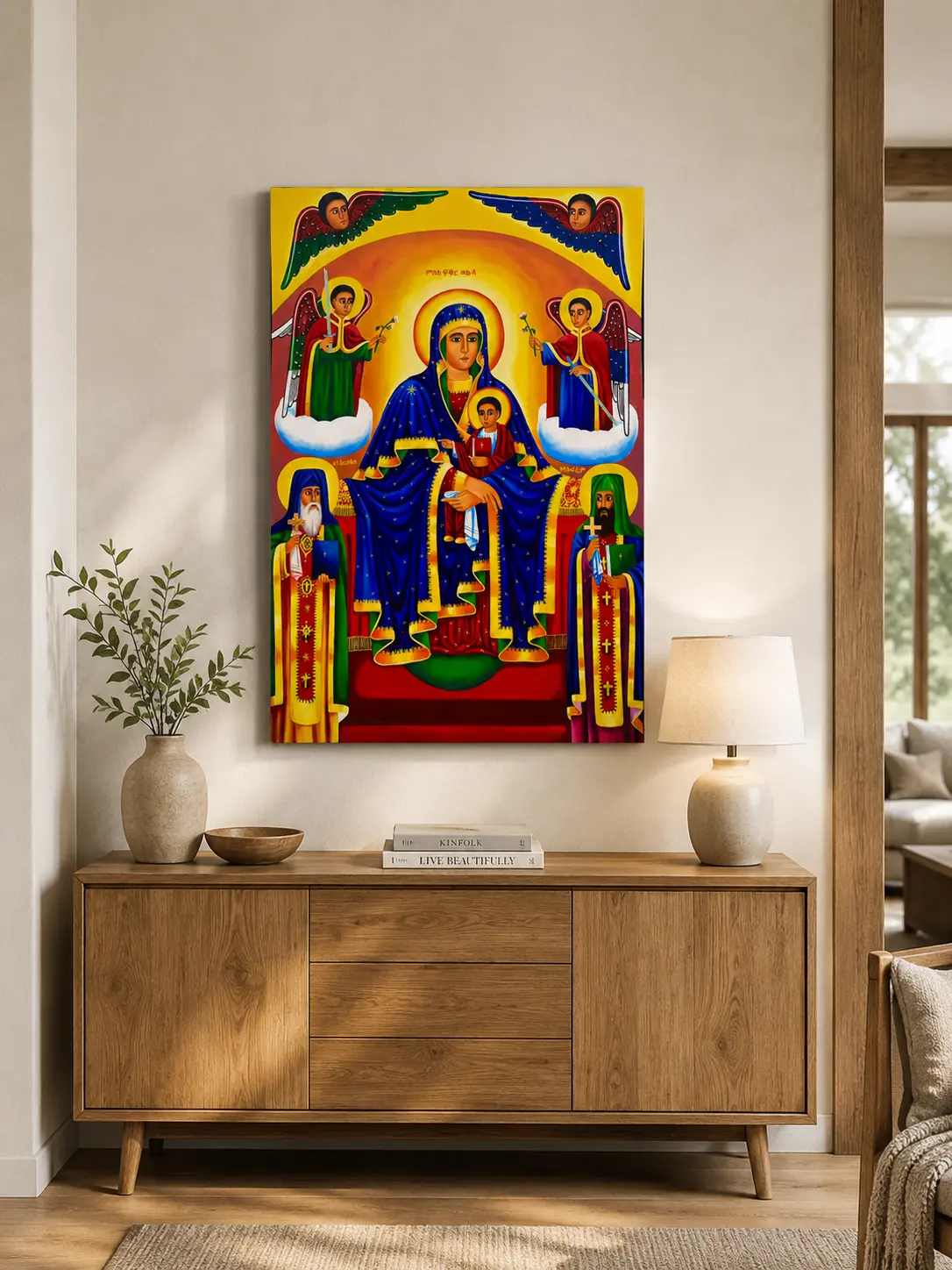 Blessed Virgin Mary Icon / ቅድስት ድንግል ማርያም / – Ethiopian & Eritrean Orthodox Canvas Print