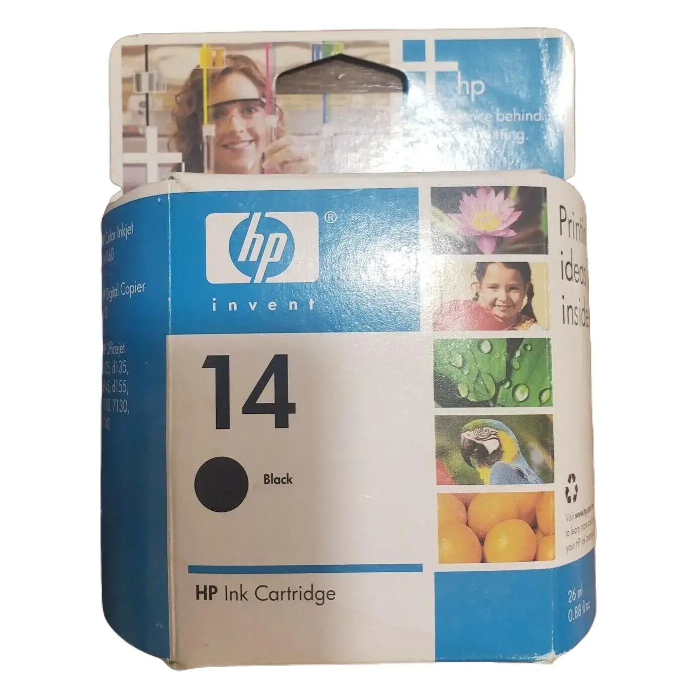 HP New Genuine 14 Black Ink Cartridge Sealed OEM Number 14 Exp May 2008 High Yield