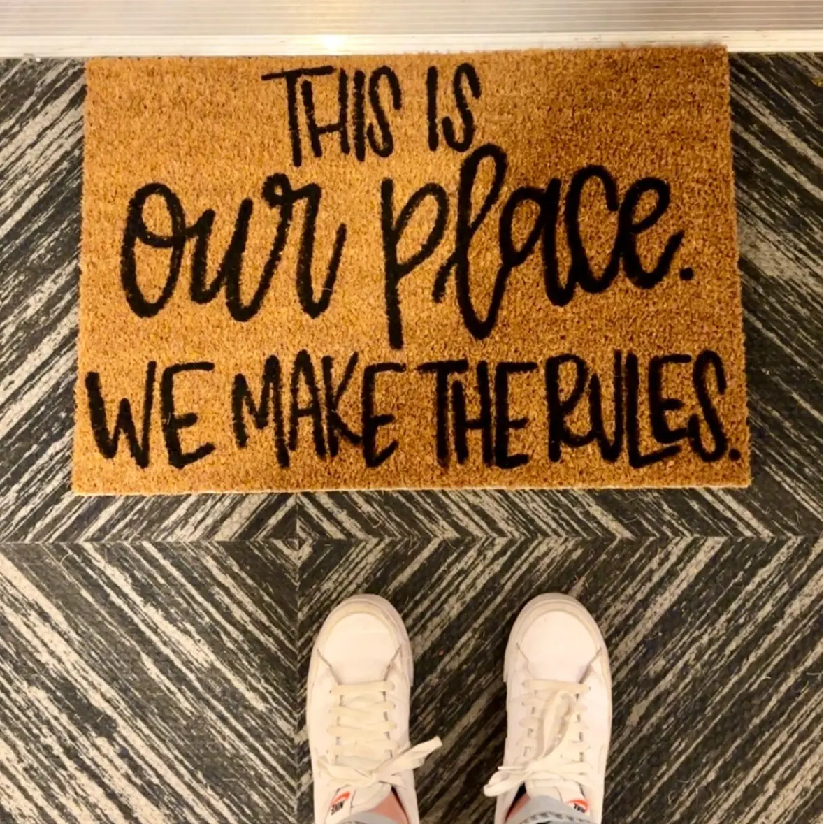This is Our Place Custom Handpainted Doormat - Personalized 18x30 Inches