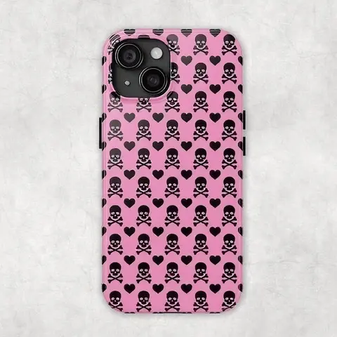Blue Skully Skull-and-Crossbones Y2K Emo Goth Aesthetic Durable Protector Phone Guard, TPU Protection Smartphone Shell, Mobile Phone Accessories Cover